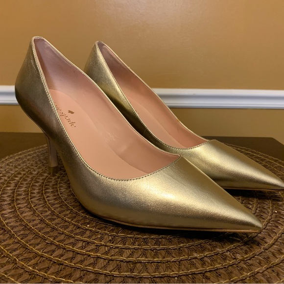 Kate Spade NY Sonia Metallic Pointed Toe Pump Gold Size 9B - Picture 1 of 9